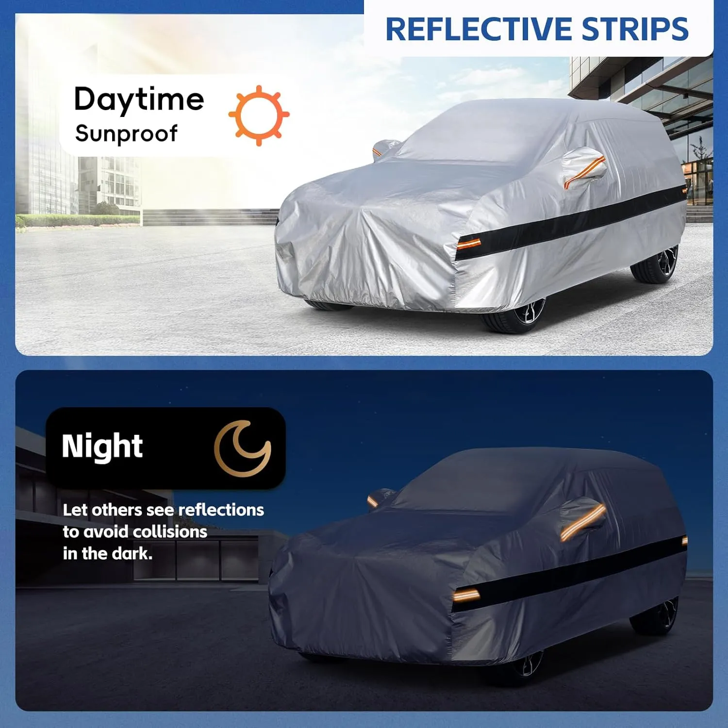10 Layers SUV Car Cover Custom Fit for Jeep Compass (2007-2024) Waterproof All Weather for Automobiles, Outdoor Full Cover Rain Sun UV Protection.Silver