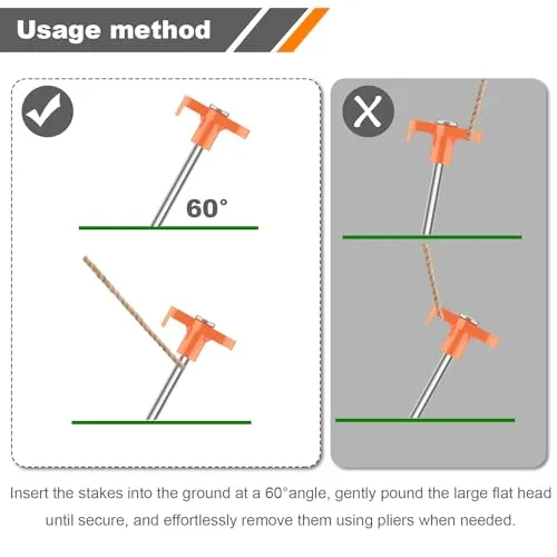 10PCS 7" Tent Stakes Heavy Duty Camping Tent Stakes w/ Sleeve