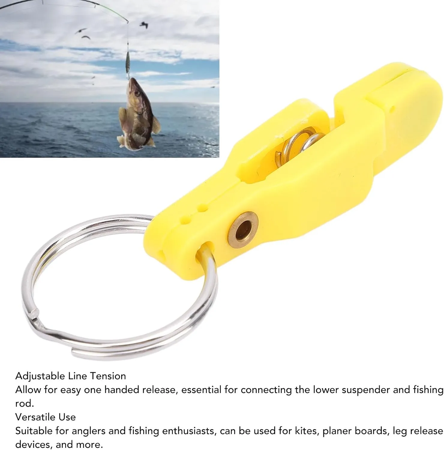 10PCS Heavy Tension Snap Release Clips Padded Release Clips Trolling Clips with Key Ring for Weight Planer Board Kites Downrigger Trolling Fishing