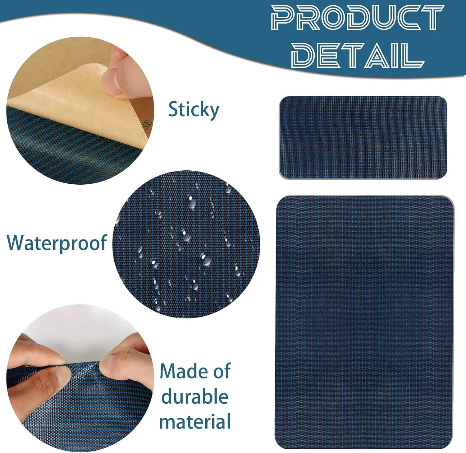12 Pcs Pool Patch Repair Kit, Pool Safety Cover Patch Kit Self Adhesive, Swimming Pool Cover Repair Kit, Tear Resistant Patch for Inground Safety Pool Cover, 12 x 8 inch, 4 X 8 inch (Blue)