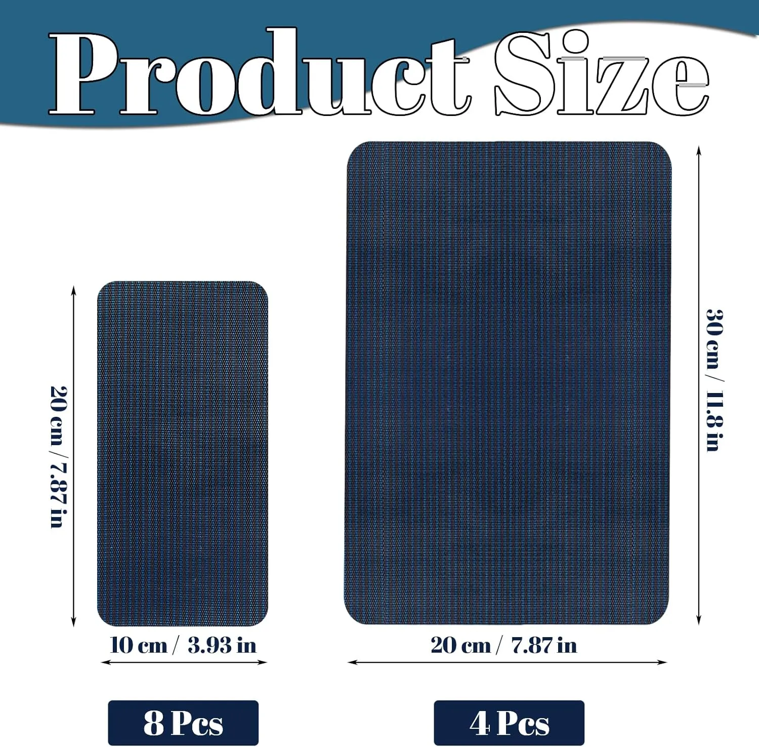 12 Pcs Pool Patch Repair Kit, Pool Safety Cover Patch Kit Self Adhesive, Swimming Pool Cover Repair Kit, Tear Resistant Patch for Inground Safety Pool Cover, 12 x 8 inch, 4 X 8 inch (Blue)