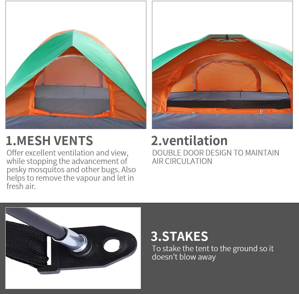 1/2/3/4-Person Camping Tent,Family Dome Weatherproof Tent with Easy Setup, Included Carry Bag, Windows and Door for Air Flow for Backpacking, Hiking, or Beach