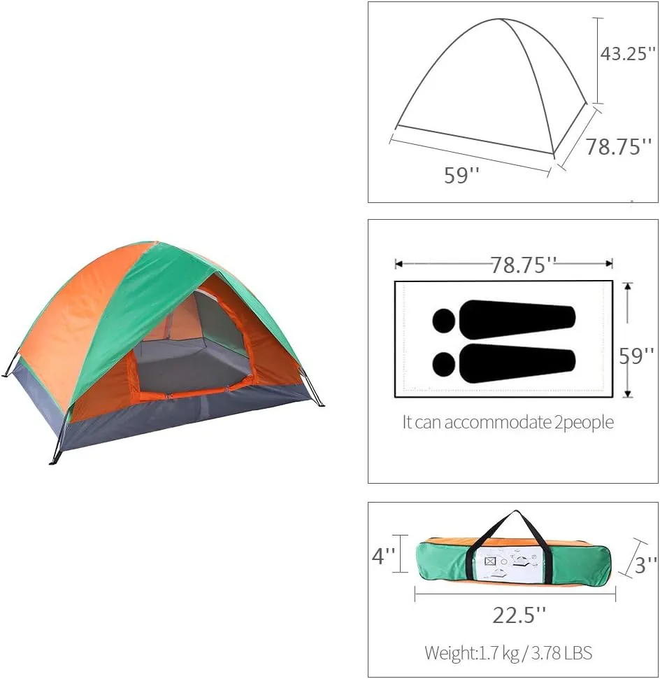 1/2/3/4-Person Camping Tent,Family Dome Weatherproof Tent with Easy Setup, Included Carry Bag, Windows and Door for Air Flow for Backpacking, Hiking, or Beach