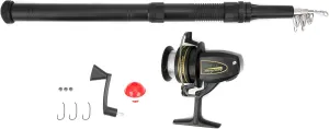 1.6M Fishing Rod & Reel Combo | Carbon Fiber Telescopic Rod for Sea/Inland Water Fishing | Complete Kit with Float, Hooks & Accessories | Lightweight & Sturdy
