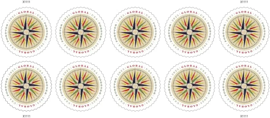 1794 Compass Rose 2025 (Sheet of 10) Global International First-Class Mail Forever Postage Stamps