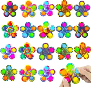 18 PCS Fidget Spinner Toys Bulk for Kids, Pop Fidget Toy Party Favor Travel Activities Anxiety Stress Relief Toy, ADHD Autism Product Stocking Stuffer for Teen Adults Birthday Gift Classroom Prize