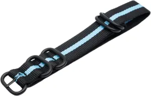 18/20/22/24mm Military Sport Style Wear-resistant Skin Friendly Canvas Watch Strap Black Ring Buckle Nylon Watchband Replacement