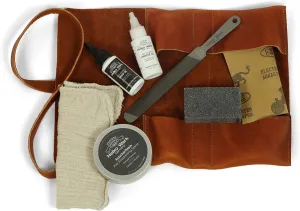 1844 Helko Werk Germany Premium Axe Care and Maintenance Kit Includes Axe Sharpening Stone, Sharpening File, Handle Oil, Head Oil, Blade Cleaner, Sand Paper, Wedges (Premium Maintenance Kit) #F8790-2