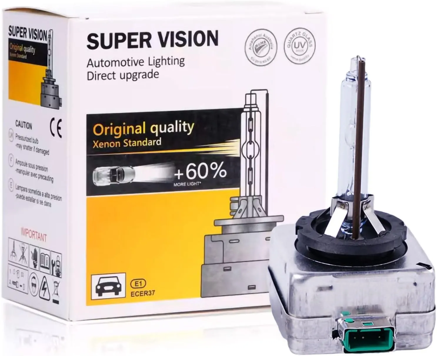 1pcs D3S HID Xenon Bulb Headlight Auto Lamp Car Front Light Replacement Bulbs 12V 35W 5000K Warm White