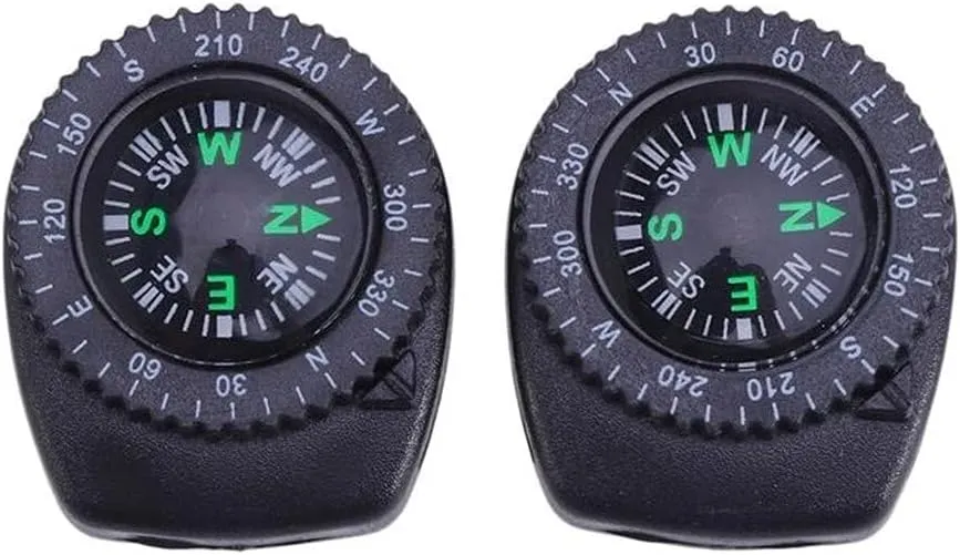 2 PCS Detachable Waterproof Compass for Outdoor Activities – Portable Camping & Survival Compass for Watch, Hiking, and Gifts