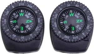 2 PCS Detachable Waterproof Compass for Outdoor Activities – Portable Camping & Survival Compass for Watch, Hiking, and Gifts