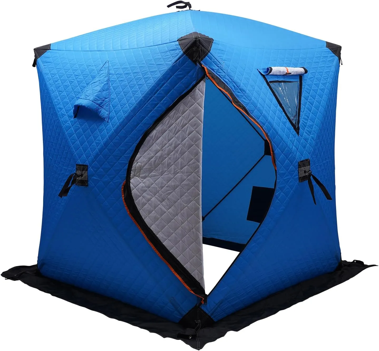 2 Person Ice Fishing Tent Insulated Ice Fishing Shelter Thermal Ice Fishing Shanty Insulated Tent with Carrying Bag 3-Layer Cotton Filled for Winter Fishing Camping