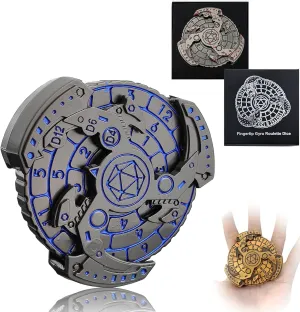 2024 Shadow Roulette Dice Spinner for DND Dice Set, 7-in-1 Dragon Metallic D&D Dice with Gift Case for Dungeons and Dragon Game, RPG Role Playing Table Game Gifts (Blue Silver), sDGND202403