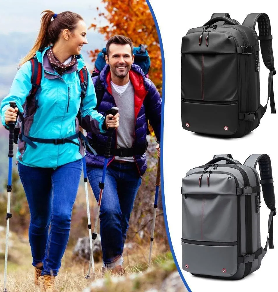 2025 New Upgrade Vacuum Backpack Travel, 60L Expandable Backpack with Vacuum Compression, Anti Theft Travel Vacuum Backpack