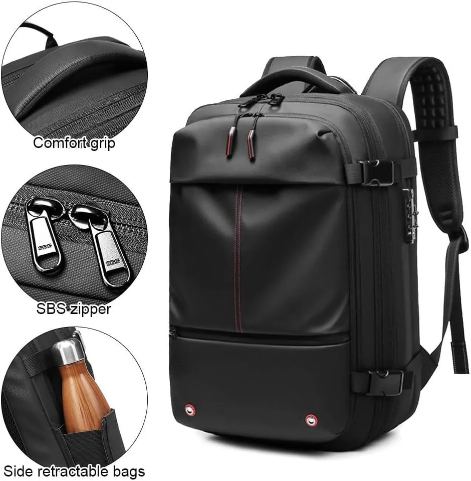 2025 New Upgrade Vacuum Backpack Travel, 60L Expandable Backpack with Vacuum Compression, Anti Theft Travel Vacuum Backpack