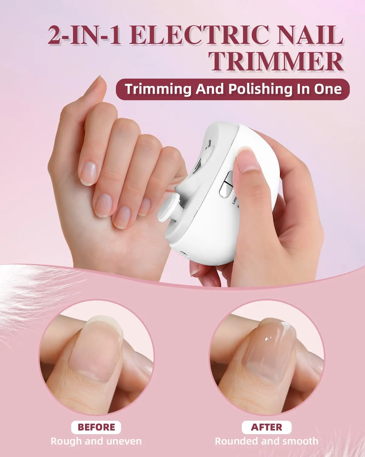 2025 Upgraded Electric Nail Clipper, Electric Nail File, 2 Speeds Automatic Nail Trimmer with LED Light & Clip Storage - USB Rechargeable for Baby, Kids, Adults, Seniors
