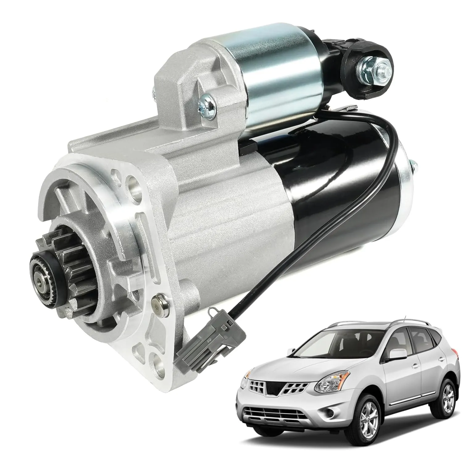 23300-ET80A New Starter Motor Fit for Nissan Rogue 2008-2013 Rogue Select 2014-2015 Sentra (SE-R) 2007-2012 L4 2.5L, 12V 1.7KW 13 Teeth Clockwise, Replace 23300-ET80B 19061N 16085 M0TA0271