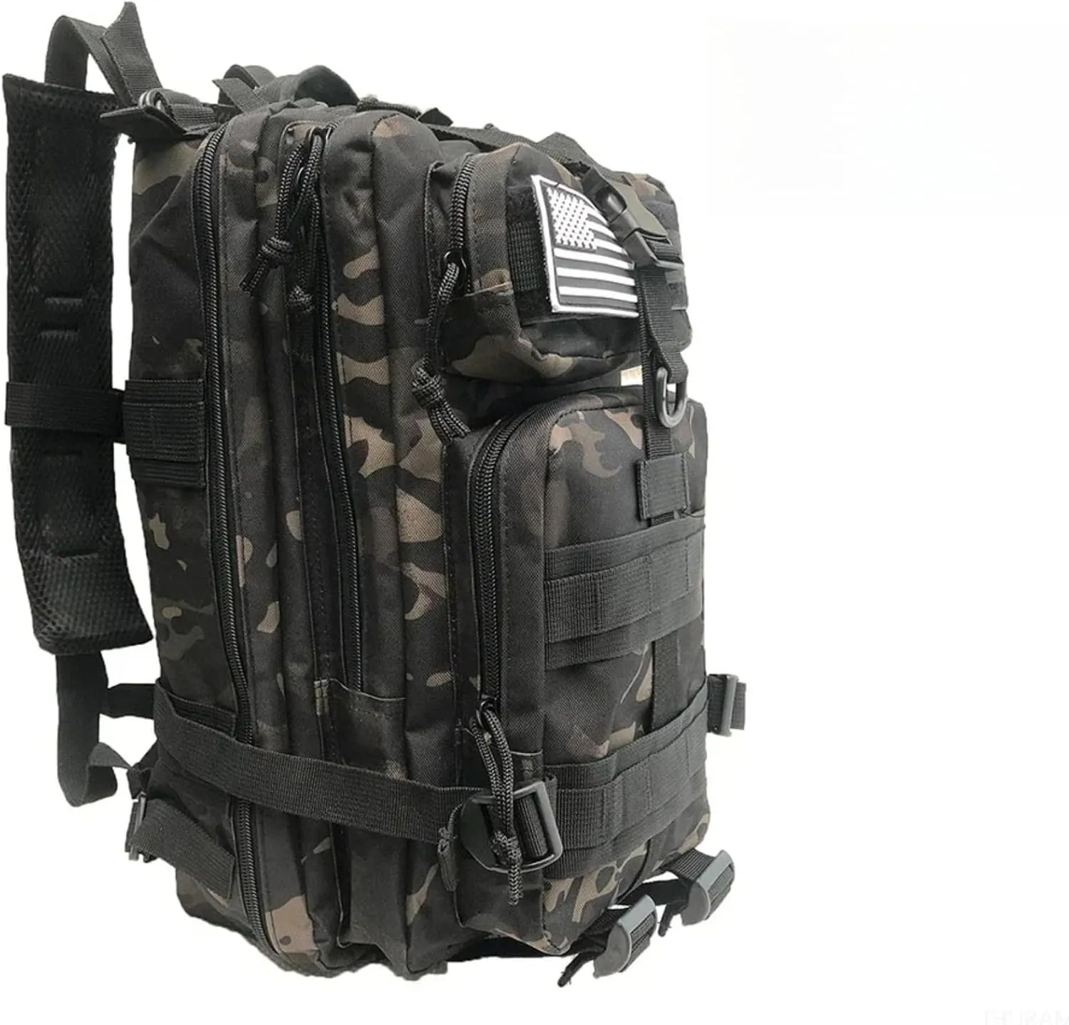 25L 50L Water-Resistant Nylon Backpack Outdoor Camping Hiking Trekking Durable Daypack Molle System (25L (Camo black))