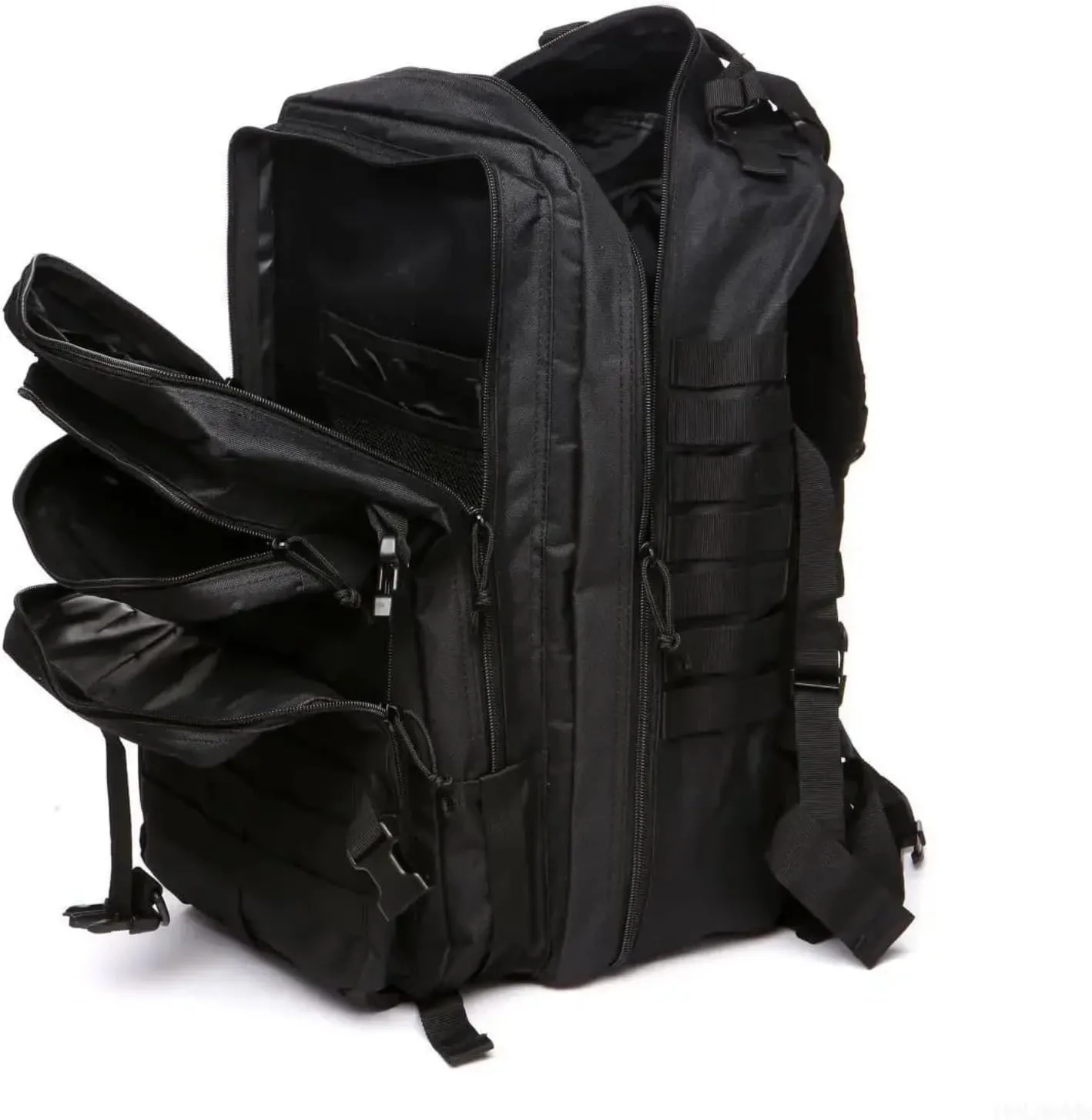 25L 50L Water-Resistant Nylon Backpack Outdoor Camping Hiking Trekking Durable Daypack Molle System (25L (Camo black))