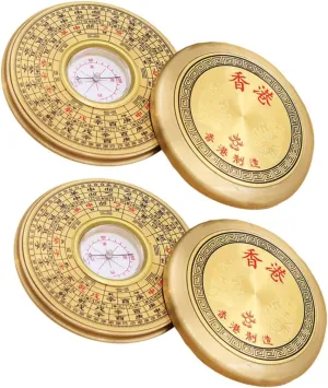 2Pcs Portable Style Compass for Outdoor Camping Survival Vintage Compass Decor Direction Finder for Hiking and Adventure