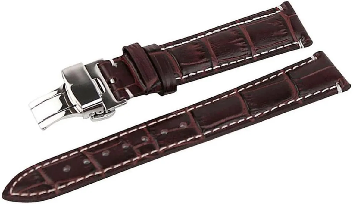 2pcs Waterproof Watch Band Watchband Pu Watch Strap Replacement Pu Watch Band Replacement Watch Strap