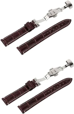 2pcs Waterproof Watch Band Watchband Pu Watch Strap Replacement Pu Watch Band Replacement Watch Strap