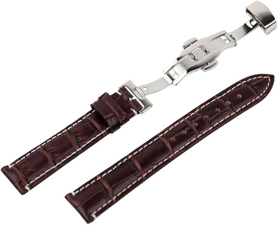 2pcs Waterproof Watch Band Watchband Pu Watch Strap Replacement Pu Watch Band Replacement Watch Strap