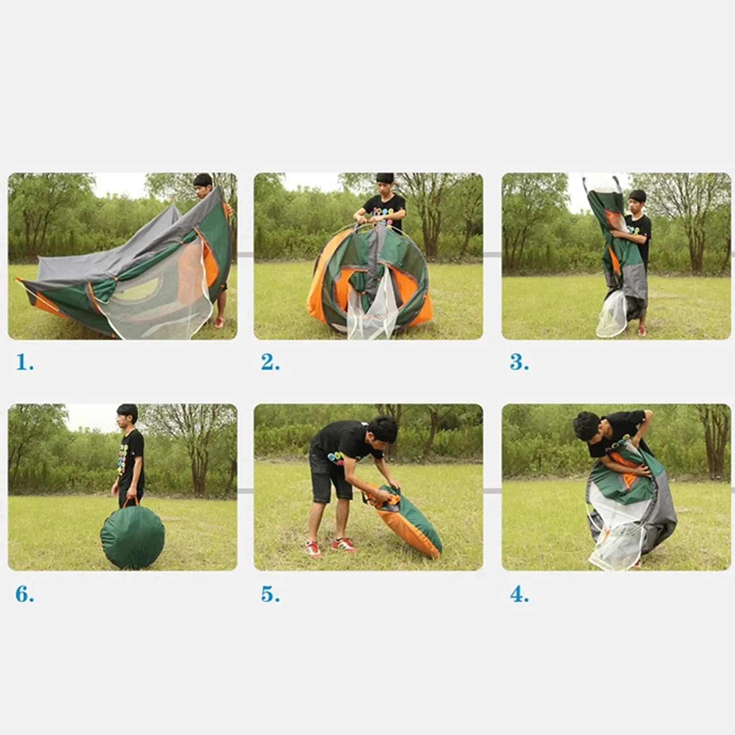 3-4 Person Automatic Family Camping Tent Camping Hiking Tipi Tent Easy to Set Up Waterproof Quick Folding for Beach Garden Camping Fishing Picnic (Color : D, Size : 34 Person)