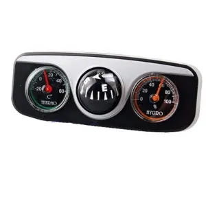 3 in 1 Guide Ball Car Boat Vehicles Automatic Navigation Compass Thermometer Hygrometer Works Well in All Weather Conditions