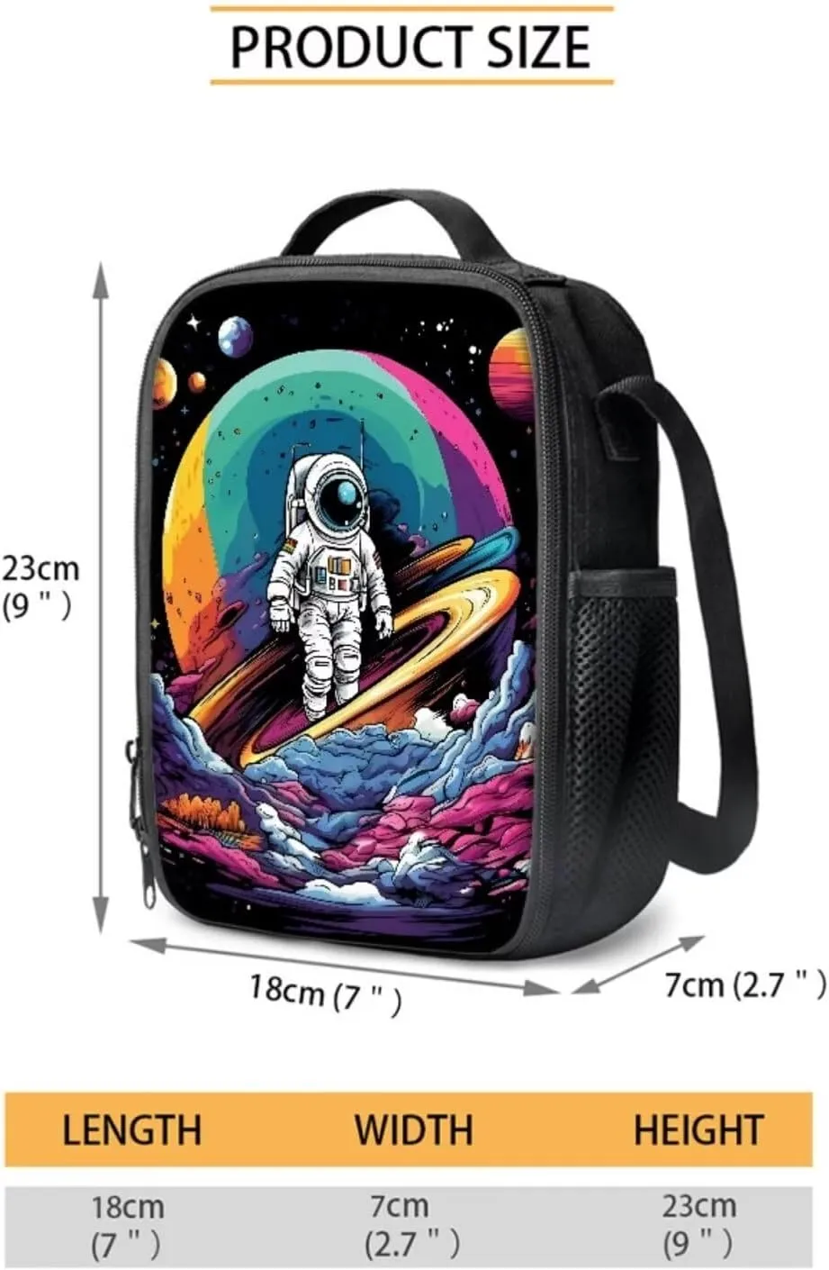 3 Pcs Set Astronaut School Bags for Teens Girls, Trendy 17 Inch Laptop Backpack Lightweight High Capacity Bookbag for Boys 12-14 with Lunch Box and Pencil Case