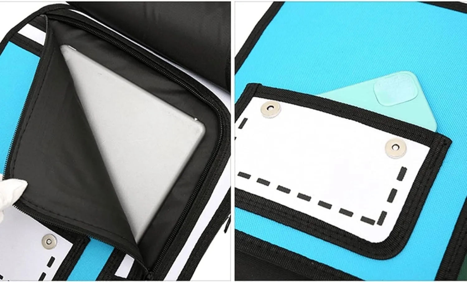 3D Jump Style Kawaii Backpack Sketch Cute Cartoon 2D Drawing from Comic Paper Anime Bookbag School Supplies Fun Daypack (Light Blue)