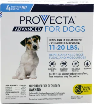 4 Doses Advanced for Dogs, Medium/11-20 lb