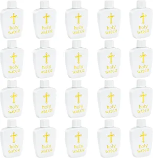 40 Pcs Holy Water Bottles 2oz Holy Water Container Plastic Empty Containers with Gold Cross for Catholic Christian Halloween First Communion Gift Thanksgiving Baptism Party Church 60ml