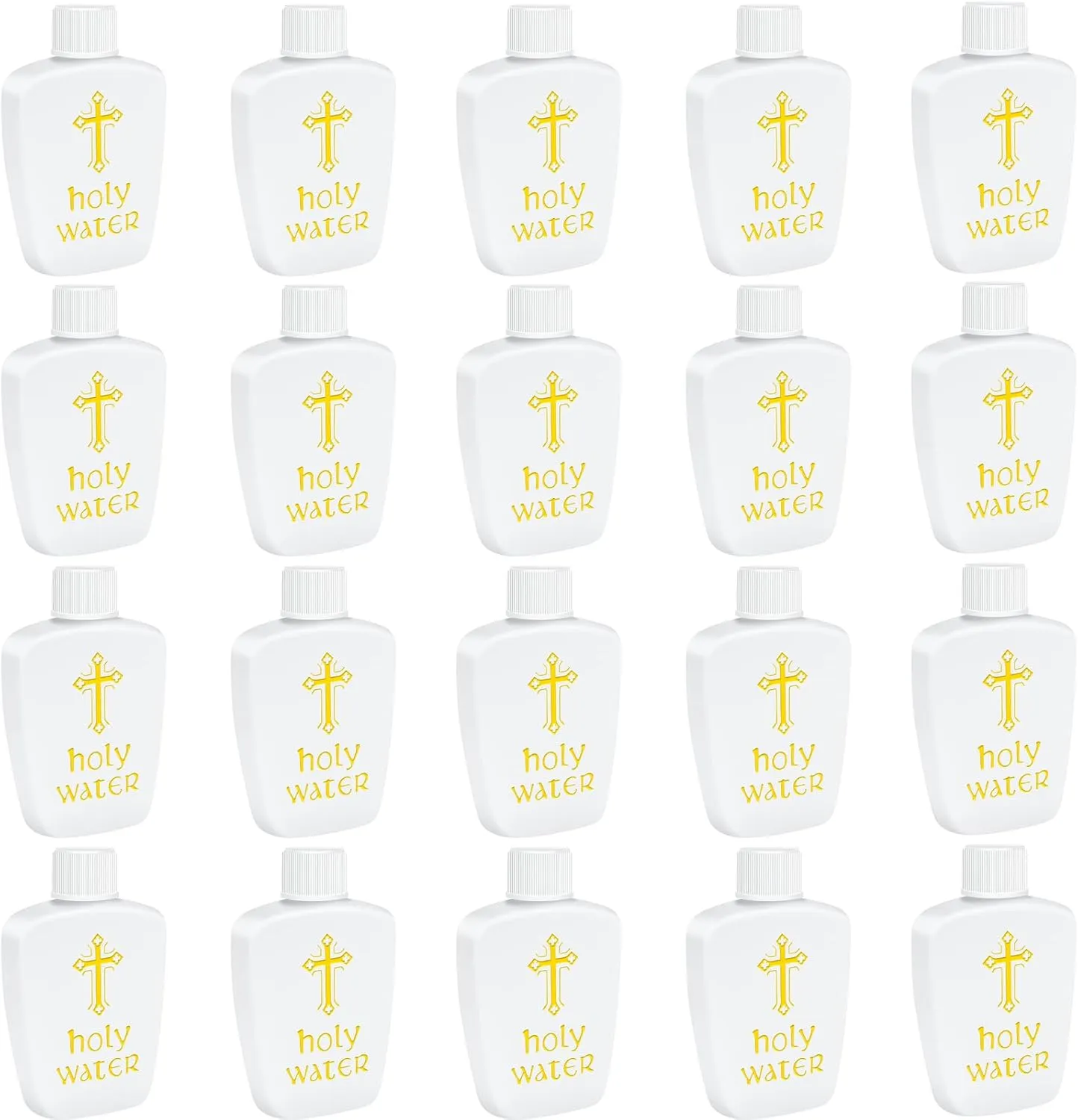 40 Pcs Holy Water Bottles 2oz Holy Water Container Plastic Empty Containers with Gold Cross for Catholic Christian Halloween First Communion Gift Thanksgiving Baptism Party Church 60ml