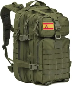 45L Large Tactical Backpack Molle System Durable Oxford Hiking Camping Backpack Air Cushion Belt Unisex Daypack (B096-GREEN)