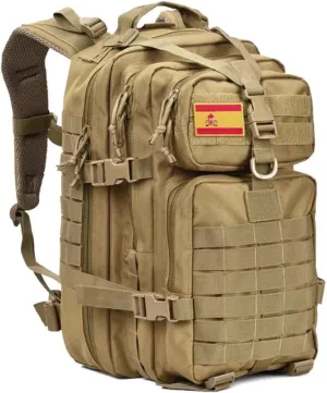 45L Large Tactical Backpack Molle System Durable Oxford Hiking Camping Backpack Air Cushion Belt Unisex Daypack (B096-KHAKI)