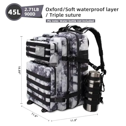 45L Large Tactical Military Backpack for Women & Men,Assault Pack Army