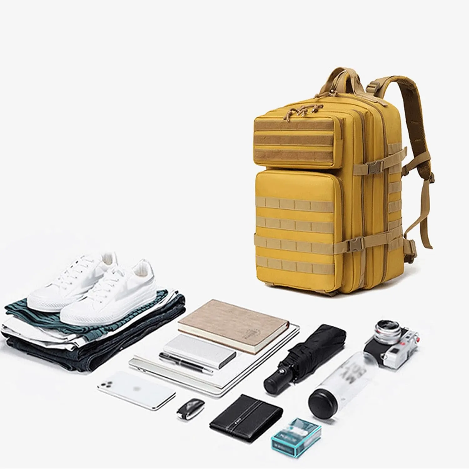 45L Military Tactical Backpack For Men Molle Army 3 Days Assault Pack Water Resistant Hiking Rucksack Bug Out Bag (F)