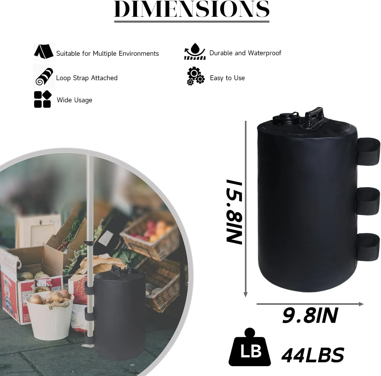 4PCS Water Weights Canopy Weights 220lbs Pop Up Canopy Tent Weights Canopy Weights Set of 4 Leg Weights for Canopies, Tents, Gazebo Legs