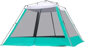5-8 Person Camping Tent Pop Up Tent with Zipped Double Door and Carrying Bag Instant Family Tent for Hiking Camping Outdoor (Green 305x305x210cm) (Green 305x305x210cm) (Green 305x305x210cm)