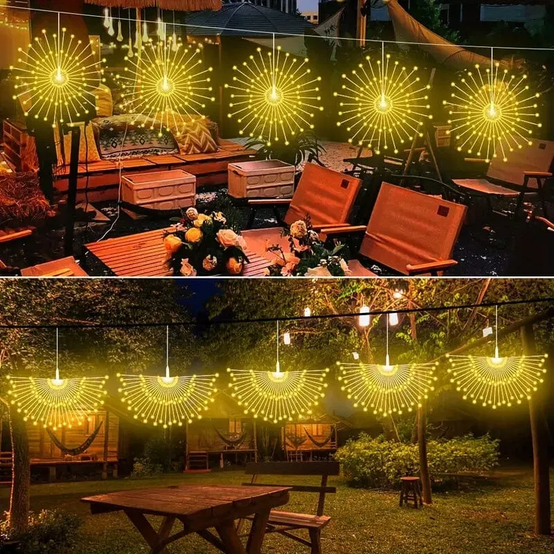 5-Pack: 450 LED Solar Starburst Sphere Lights