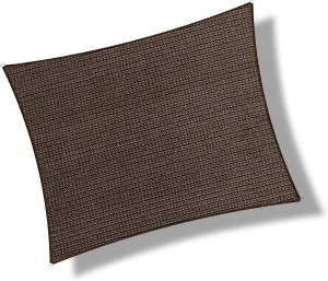 5' x 8' Rectangle Sun Shade Sail Canopy UV Block Fabric Shelter Cloth Screen Awning for Outdoor Patio Garden - 185 GSM, 96% UV Block, Heavy Duty, Customized, Brown