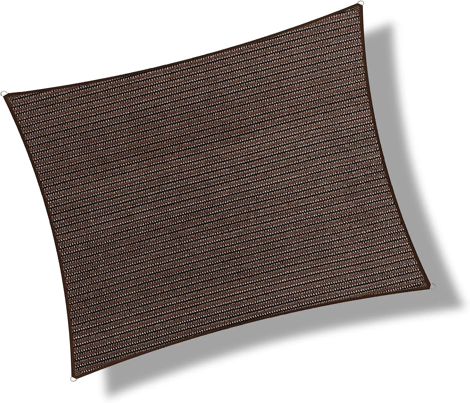 5' x 8' Rectangle Sun Shade Sail Canopy UV Block Fabric Shelter Cloth Screen Awning for Outdoor Patio Garden - 185 GSM, 96% UV Block, Heavy Duty, Customized, Brown
