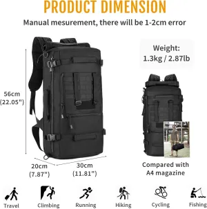 50L 3 Way Tactical Military MOLLE Assault Backpack Modular WR Bag(Italian Camouflage)