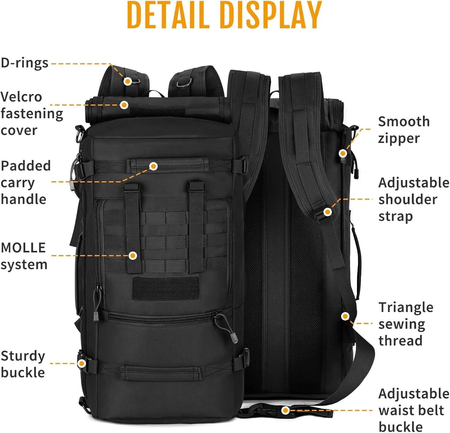 50L 3 Way Tactical Military MOLLE Assault Backpack Modular WR Bag(Italian Camouflage)