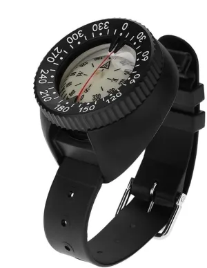 50m Waterproof Diving Compass with Wristband, Fluorescent Dial for Underwater Caving, Hiking, Camping & Outdoor Adventures