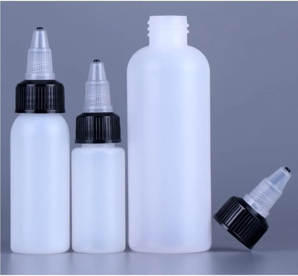 50PCS 10ml-250ml Plastic HDPE Squeeze Bottles with Twist Top Cap Travel Dispensing Containers for Paint Art Craft Liquids Lotion Glue Translucent (250ml-Hair water cover,True color)