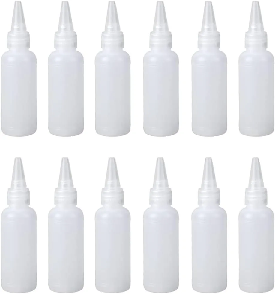 50PCS 10ml-250ml Plastic HDPE Squeeze Bottles with Twist Top Cap Travel Dispensing Containers for Paint Art Craft Liquids Lotion Glue Translucent (250ml-Hair water cover,True color)