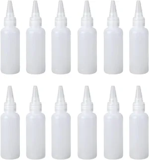 50PCS 10ml-250ml Plastic HDPE Squeeze Bottles with Twist Top Cap Travel Dispensing Containers for Paint Art Craft Liquids Lotion Glue Translucent (250ml-Hair water cover,True color)