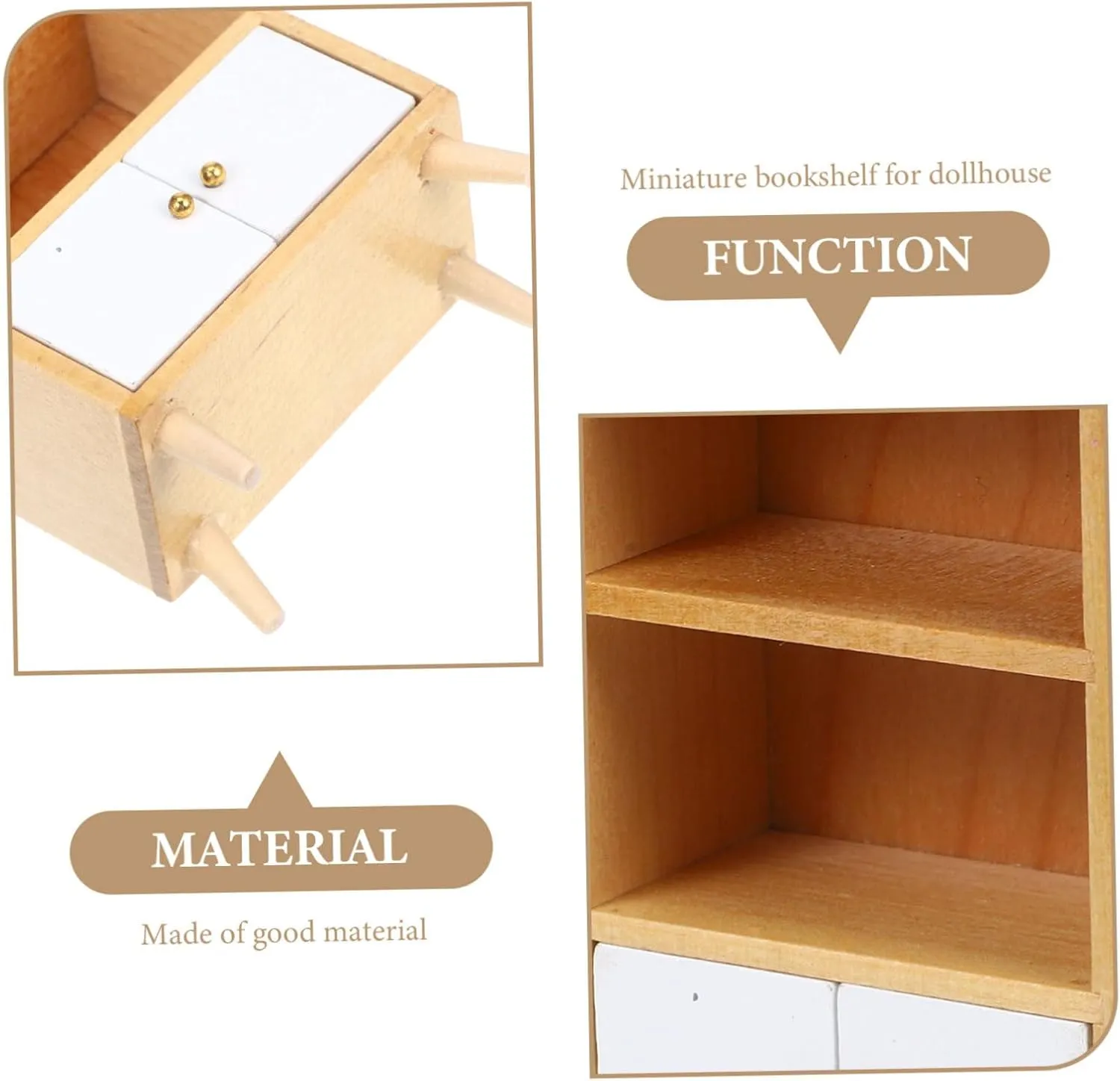 5pcs Miniature Bookshelf Model for Dollhouse Compact Display Furniture for Boys and Girls Room Living Room Kitchen Dollhouse Accessories and Decor Fine Wood Craftsmanship